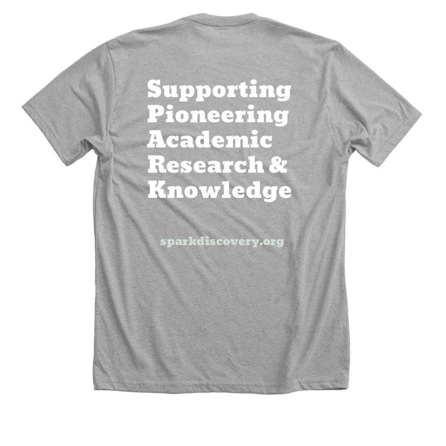 SPARK Discovery Foundation - Apparel, a Athletic Heather Premium Unisex Tee (back-view)