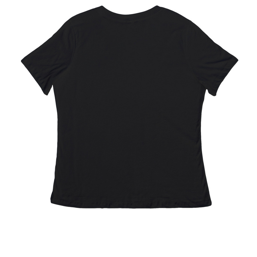 Choose Love Collection, a Black Women's Relaxed V-Neck Tee (back-view)