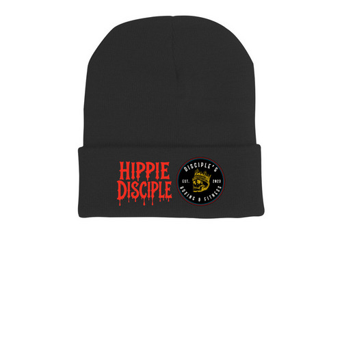 HippieDisciple n Logo&nbsp;, a Black Printed Cuffed Beanie