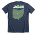 2026 James Cancer Hospital Pelotonia, a Heather Navy Premium Unisex Tee (back-view)