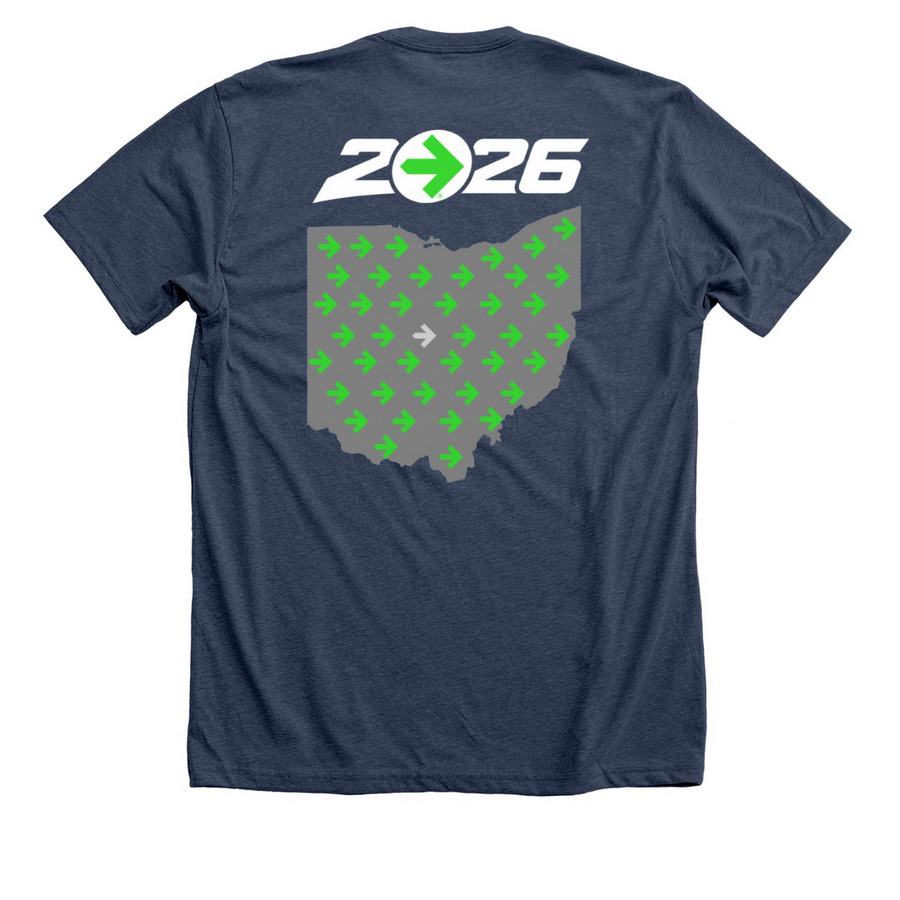 2026 James Cancer Hospital Pelotonia, a Heather Navy Premium Unisex Tee (back-view)