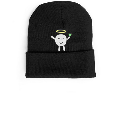 Microbe Beanie, a Black Cuffed Beanie
