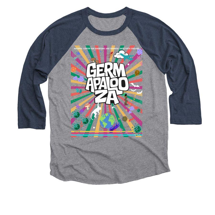 Baseball Tee, a Vintage Navy and Premium Heather 3/4 Sleeve Baseball Tee