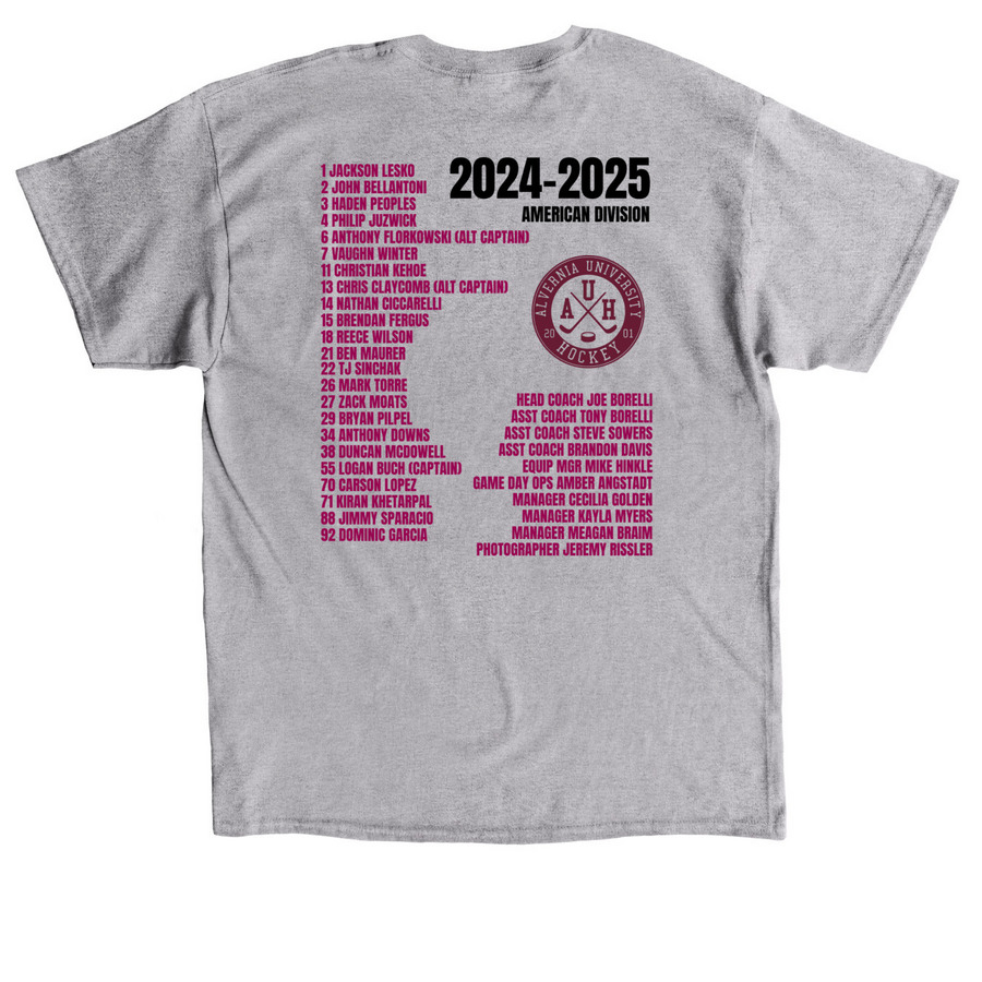 Back-2-Back Champs, a Sport Grey Classic Unisex Tee (back-view)