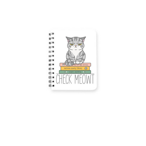 Check Meowt Notebook, a White Spiral Notebook