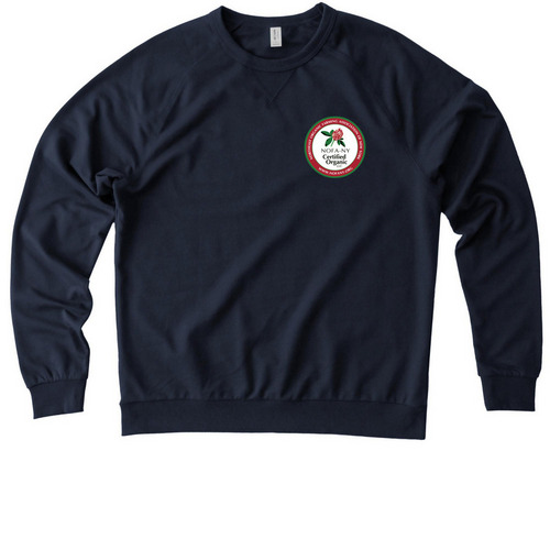 Certified Organic Sweatshirt, a Night Sky Navy Allmade Organic French Terry Crewneck Sweatshirt