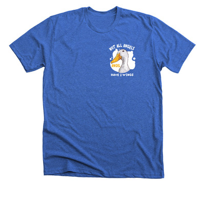Angel the Duck, a Heather True Royal Premium Unisex Tee