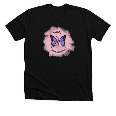 Tango2 Awareness Womens & Youth Butterfly&nbsp;, a Solid Black Blend Premium Unisex Tee