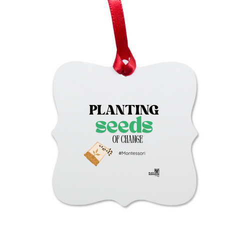 Seeds of Change Ornament, a White Aluminum Square Ornament