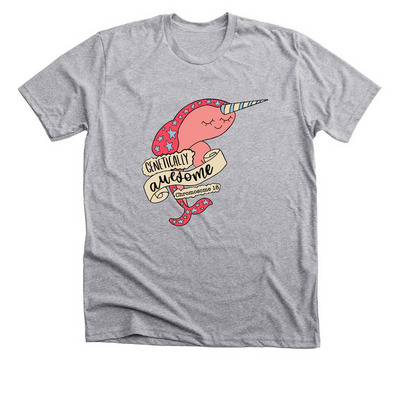 Chromosome 18 Genetically Awesome! 2024, a Athletic Heather Premium Unisex Tee