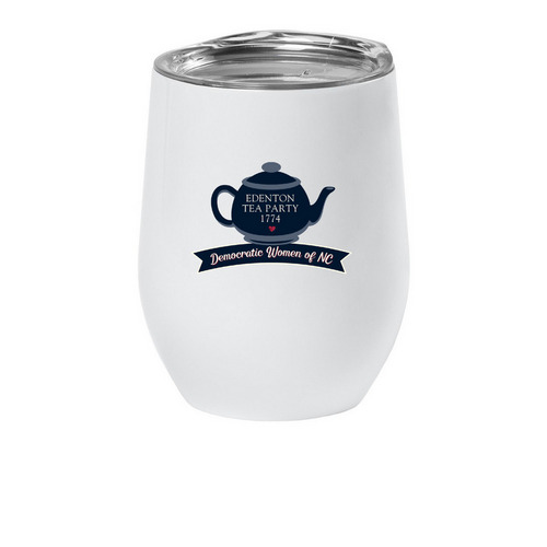 The Official Tipsy Tea Tumbler, a White Insulated Wine Cup