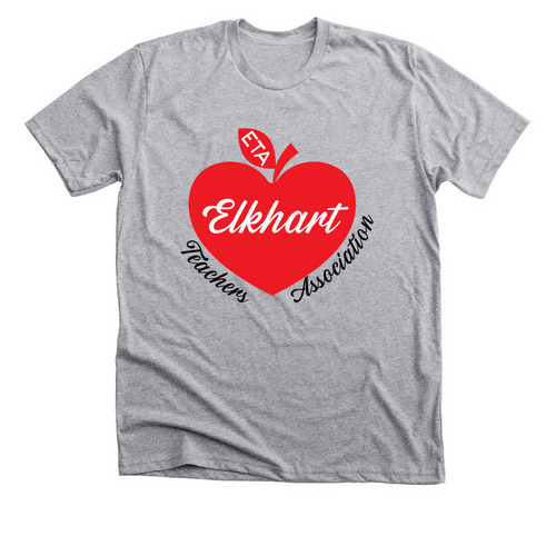 Elkhart Teachers Have Heart, a Athletic Heather Premium Unisex Tee