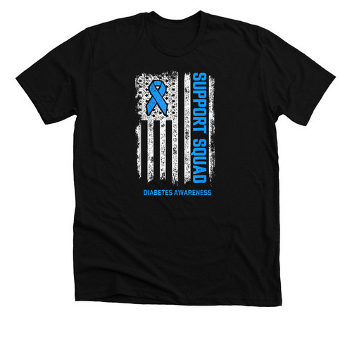 Support Squad Flag, a Solid Black Blend Premium Unisex Tee