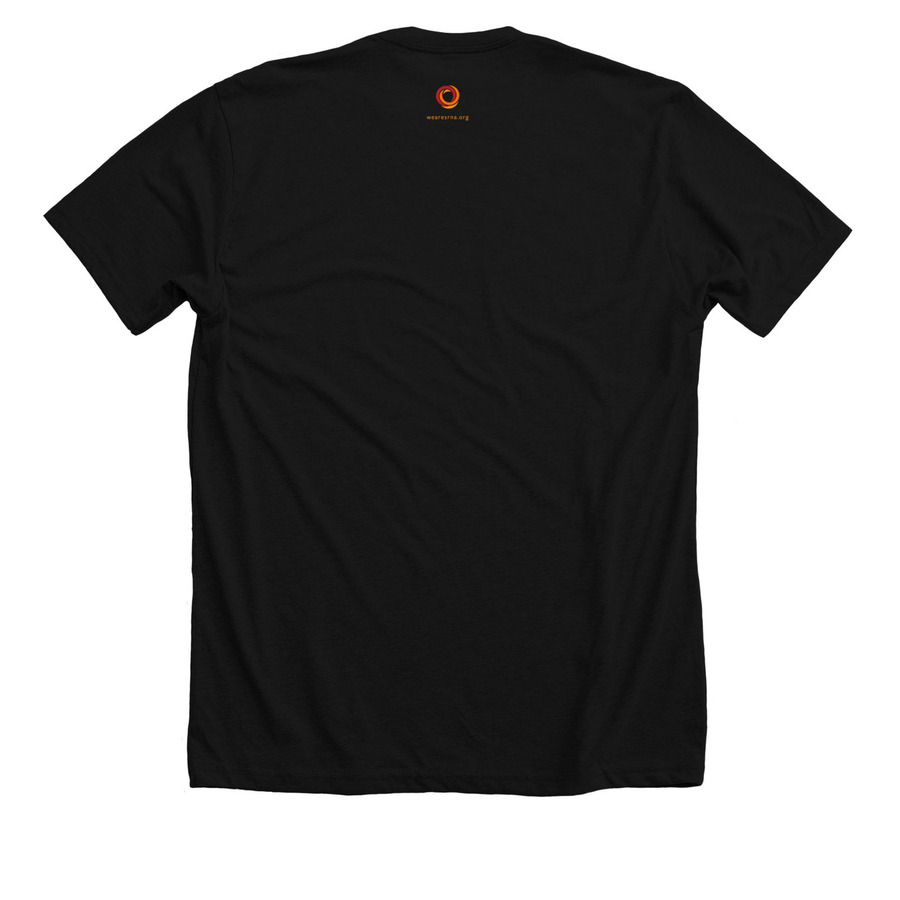 connect. care. cure., a Solid Black Blend Premium Unisex Tee (back-view)