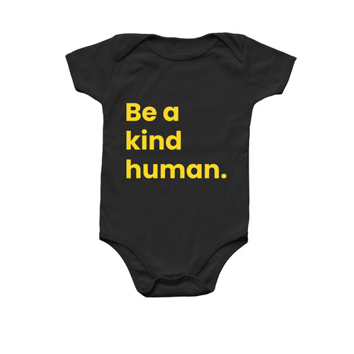 Be a kind human - Baby Onesies, a Black Infant Onesie