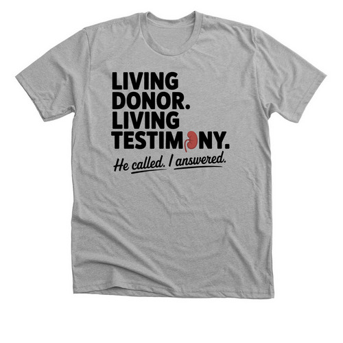 Living Donor&nbsp;Front and Back, a Athletic Heather Premium Unisex Tee