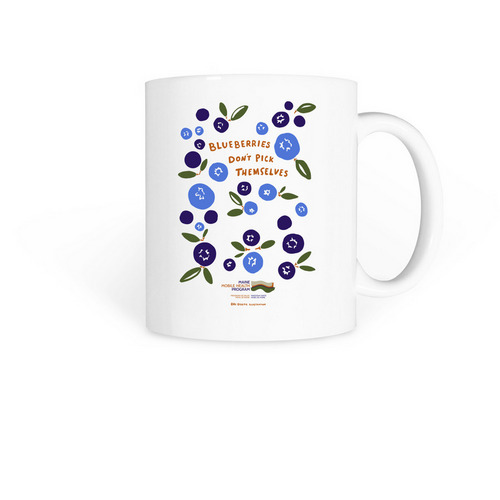 Blueberries, a White Coffee Mug
