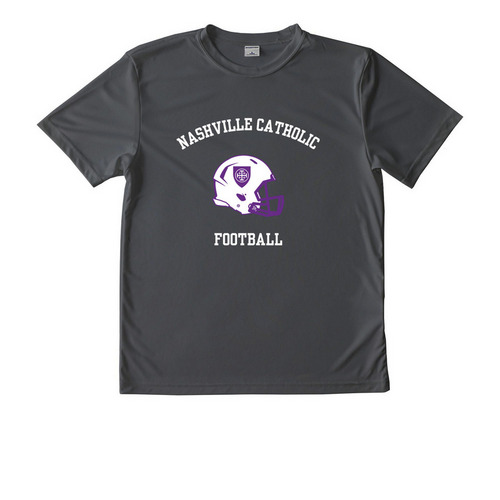 Youth Football Grey Performance T-shirt, a Iron Grey Youth Performance Tee