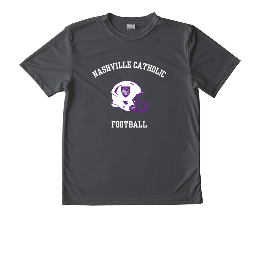 Youth Football Grey Performance T-shirt, a Iron Grey Youth Performance Tee