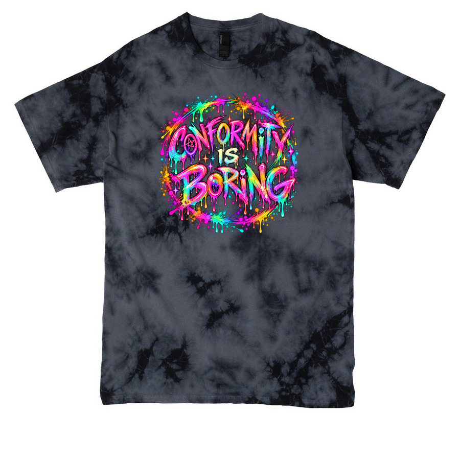 Conformity is Boring, a Black Crystal Tie Dye Tee