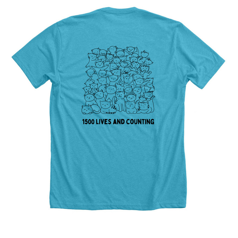 2026 HAPPYKATS, a Heather Aqua Premium Unisex Tee (back-view)