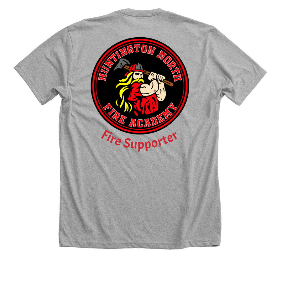 Support the Next Generation of Firefighters, a Athletic Heather Premium Unisex Tee (back-view)