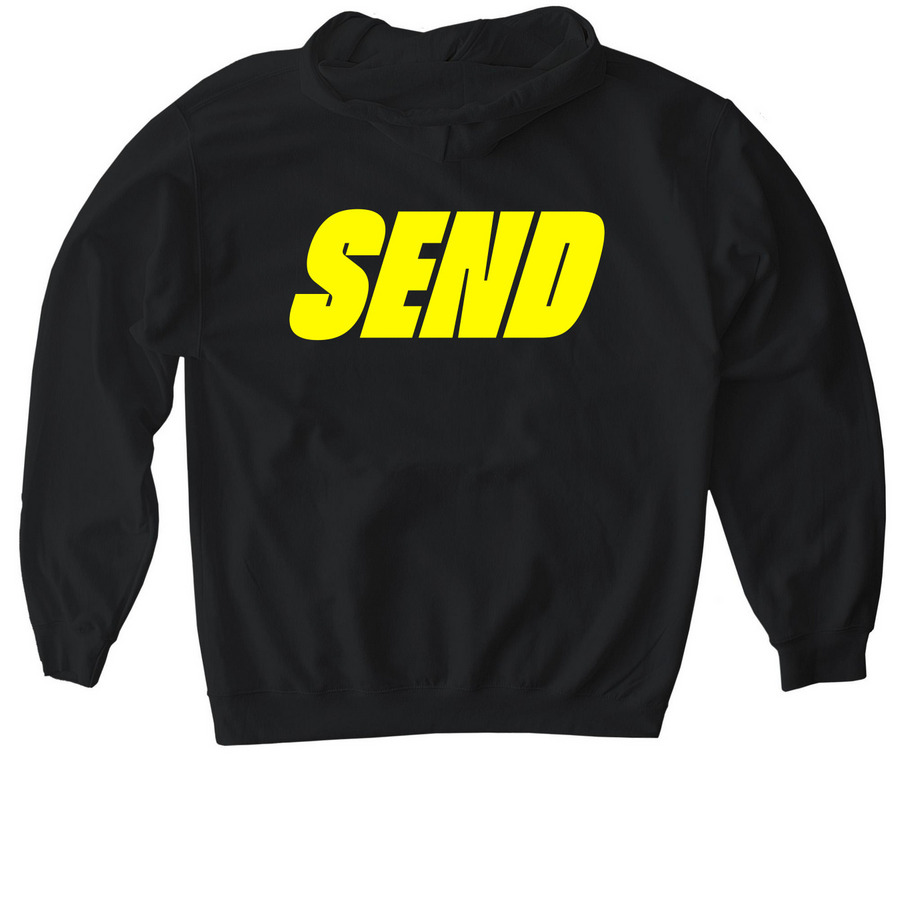 RESET FULL SEND Hoodie, a Black Gildan Softstyle Pullover Hoodie (back-view)
