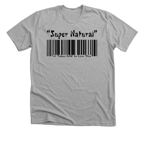 Super Nat White and Black Tee, a Athletic Heather Premium Unisex Tee