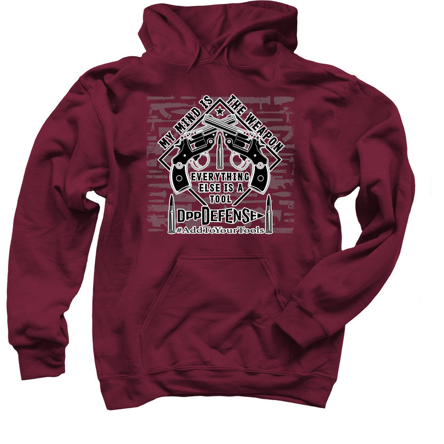 Mind is a Weapon DPPDefense, a Maroon Pullover Hoodie