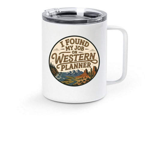 Represent!, a White Stainless Steel Travel Mug