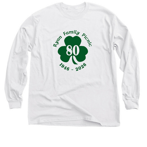 Classic white with green logo, a White Classic Long Sleeve Tee