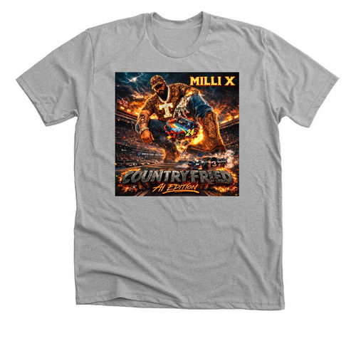 Country Fried AI Edition, a Athletic Heather Premium Unisex Tee