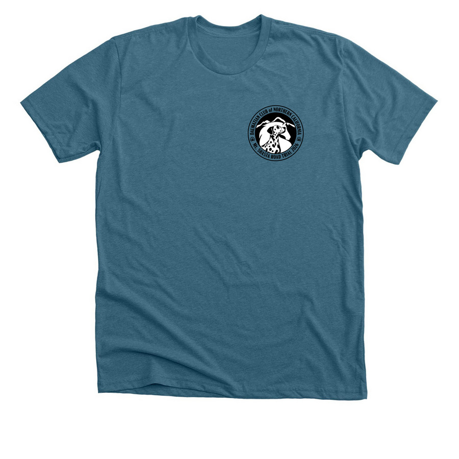 DCNC Mt. Shasta Road Trial apparel, a Heather Deep Teal Premium Unisex Tee