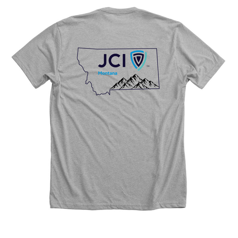State Outline, a Athletic Heather Premium Unisex Tee (back-view)