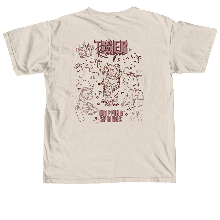 Tiger Reign, a Ivory Comfort Colors Unisex Tee (back-view)
