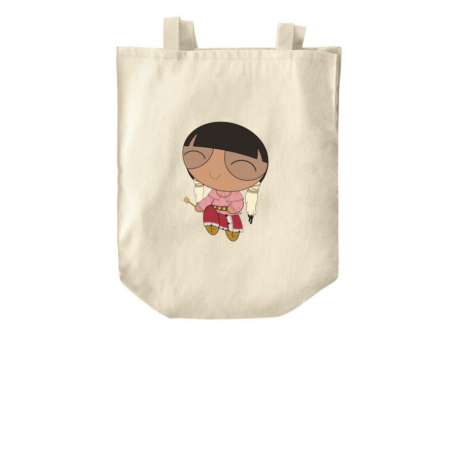 WOODLAND POWWOW GIRLIE Tote Bags, a Natural Over-the-Shoulder Shopping Tote Bag