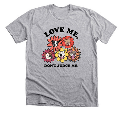 Love Me, Don't Judge Me., a Athletic Heather Premium Unisex Tee