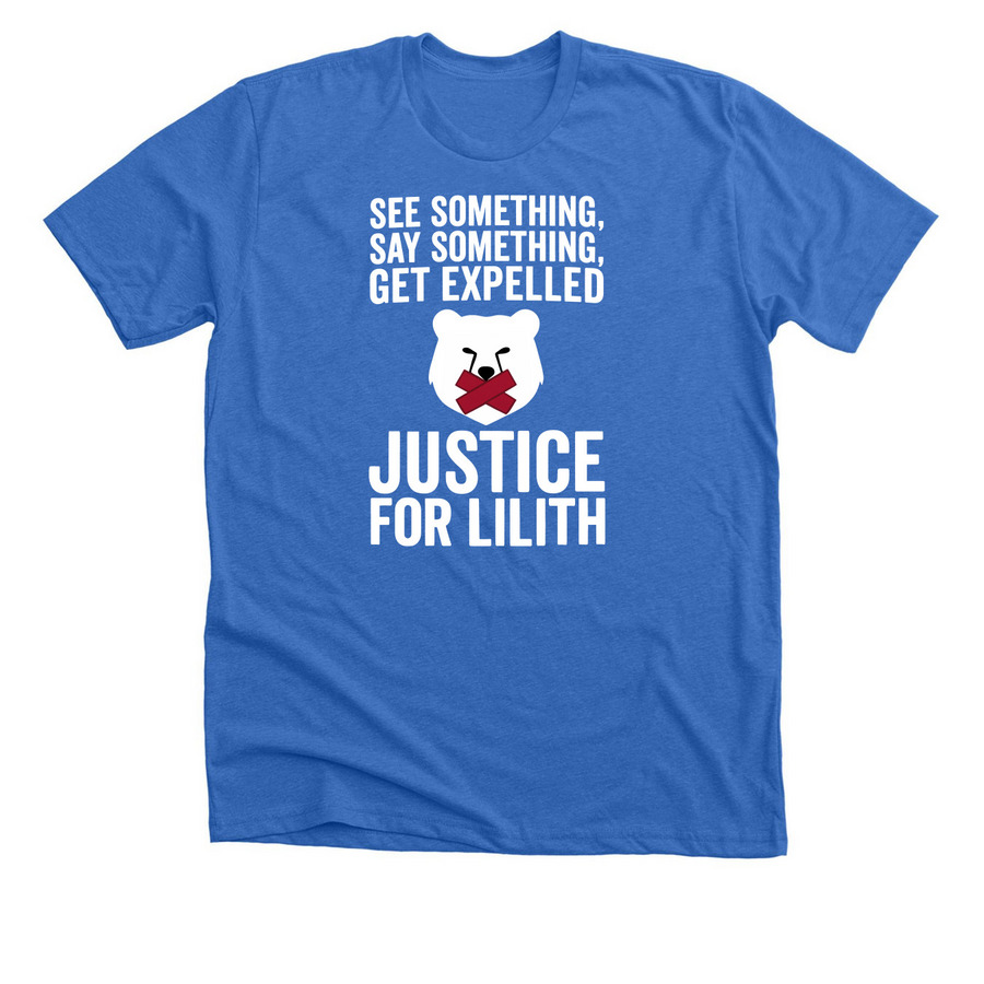 Help Lilith Fight Wrongful Expulsion, a Heather True Royal Premium Unisex Tee