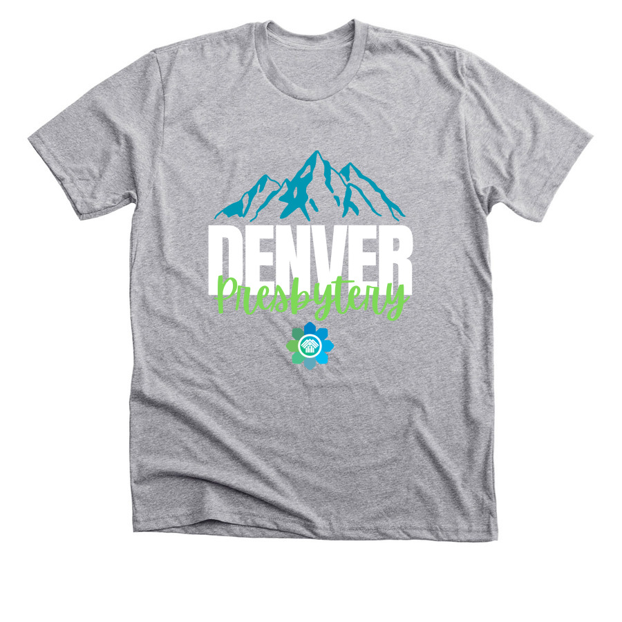 DenPres Mountain Scene Merch, a Athletic Heather Premium Unisex Tee