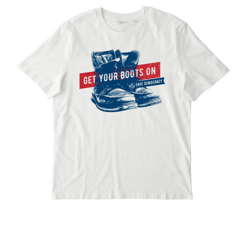 GET YOUR BOOTS ON TEE (white), a Off White Stanley/Stella Unisex Creator 2.0 Tee