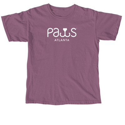 PAWS White Logo T-Shirt, a Berry Comfort Colors Unisex Tee