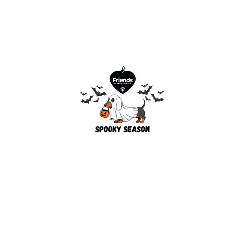 Friends of Indy Animals Spooky Season Sticker, a White Kiss Cut Sticker