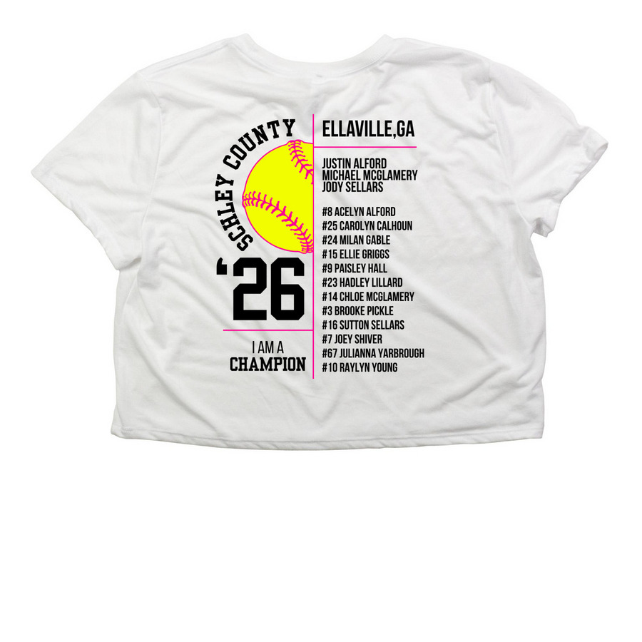 SC 10u All Stars Home Light / Pink, a White Women?s Flowy Cropped Tee (back-view)