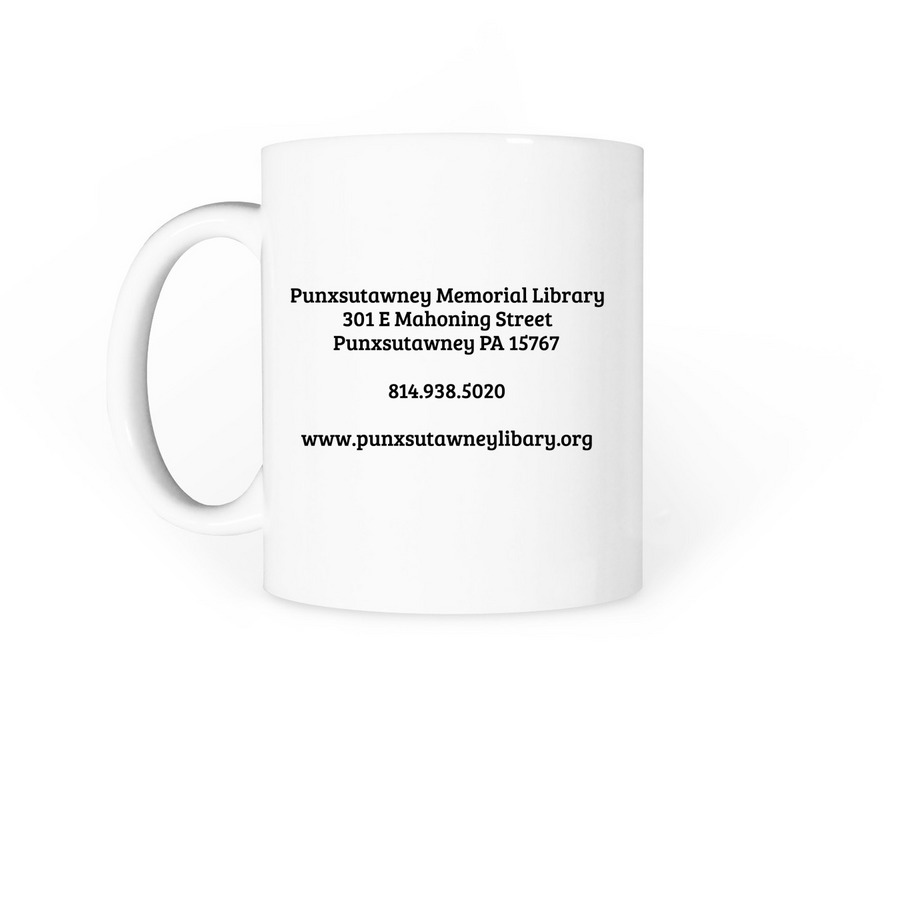 Start Your Morning with a Book!, a White Coffee Mug (back-view)