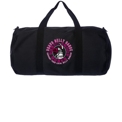 Bravo Belly Dance | Duffel with Fuschia Logo, a Black Day Tripper Duffel Bag