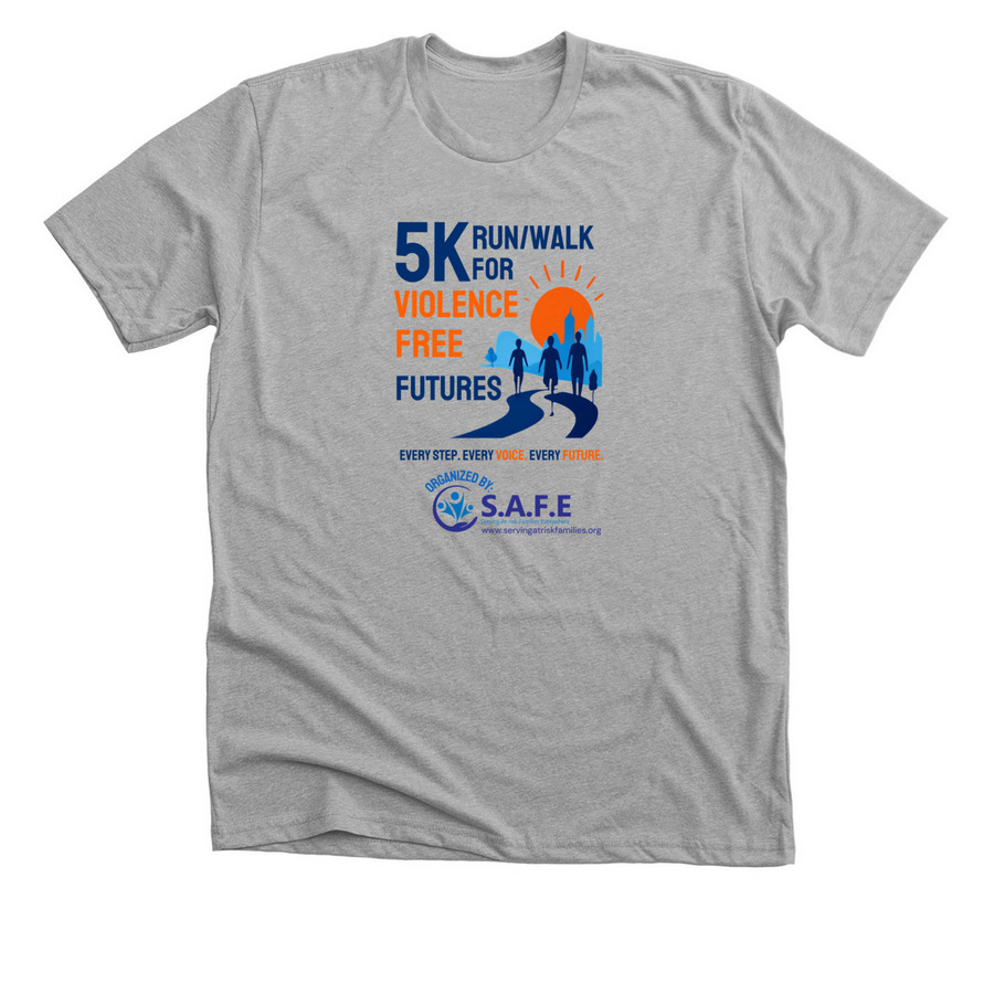 5K Run/Walk for Violence Free Futures&nbsp;, a Athletic Heather Premium Unisex Tee