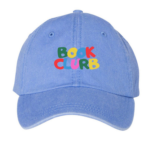 Book Clurb for IRC, a Periwinkle Printed Pigment Dye Baseball Cap
