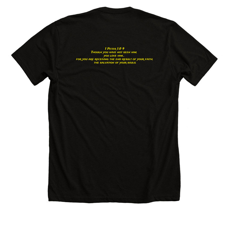 Faith-Single Collection, a Solid Black Blend Premium Unisex Tee (back-view)