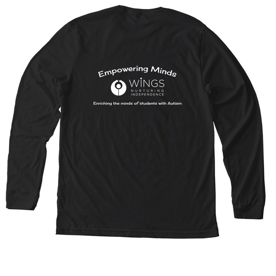 Adult (T-Shirts (S&L) & Tanks) White Logo, a Solid Black Blend Premium Long Sleeve Tee (back-view)