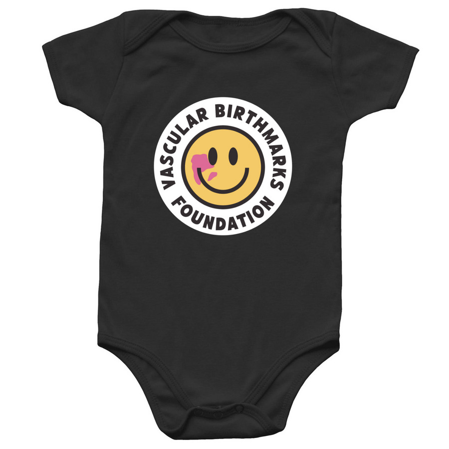 VBF Smiley - Yellow and White -Onesie, a Black Infant Onesie